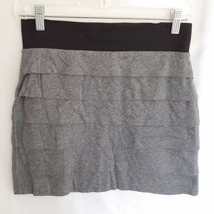 Express Gray and Black Bandage Mini Skirt